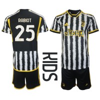 Koszulka piłkarska Juventus Adrien Rabiot #25 Strój Domowy dla dzieci 2023-24 tanio Krótki Rękaw (+ Krótkie spodenki)